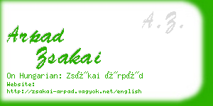 arpad zsakai business card